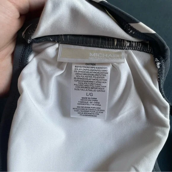 Micheal Kors Striped Gray and White Bikini Set - Picture 9 of 10